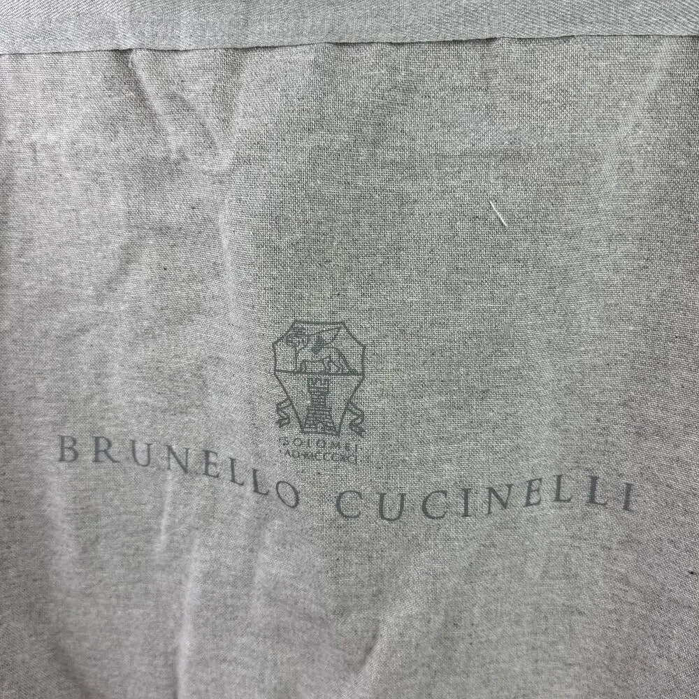 Brunello Cucinelli Heather Gray Travel Cover Garment Bag Cotton Zipper Sz 34x21
